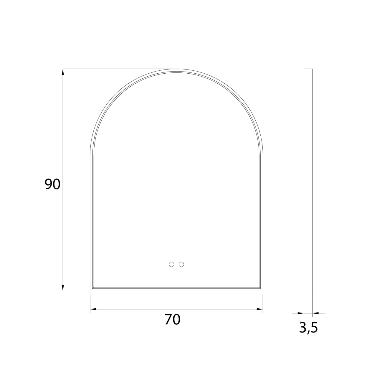 MAXLIGHT W0386 MIRROR 90x70cm AURIU [2]