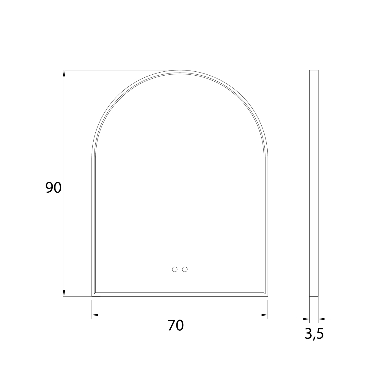 MAXLIGHT W0386 MIRROR 90x70cm AURIU [9]