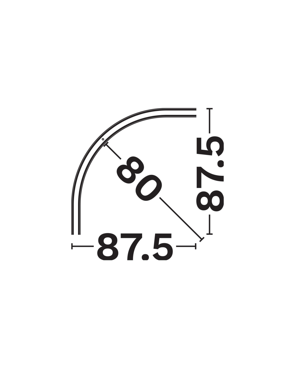 Minimal B-Track Black Curved-D160-90 [2]