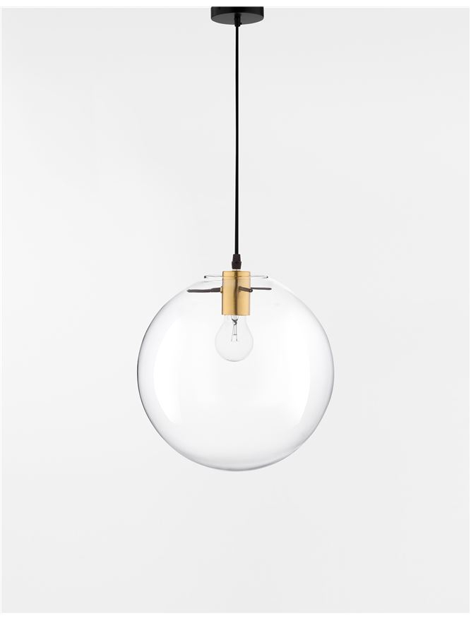 MIRALE suspensie SP1 - 9416925 - Gold Metal Clear Glass & Black PVC Wire [3]