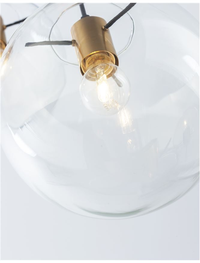 MIRALE suspensie SP3 - 9416933 - Clear Glass & Gold Metal, Black PVC Wire [6]