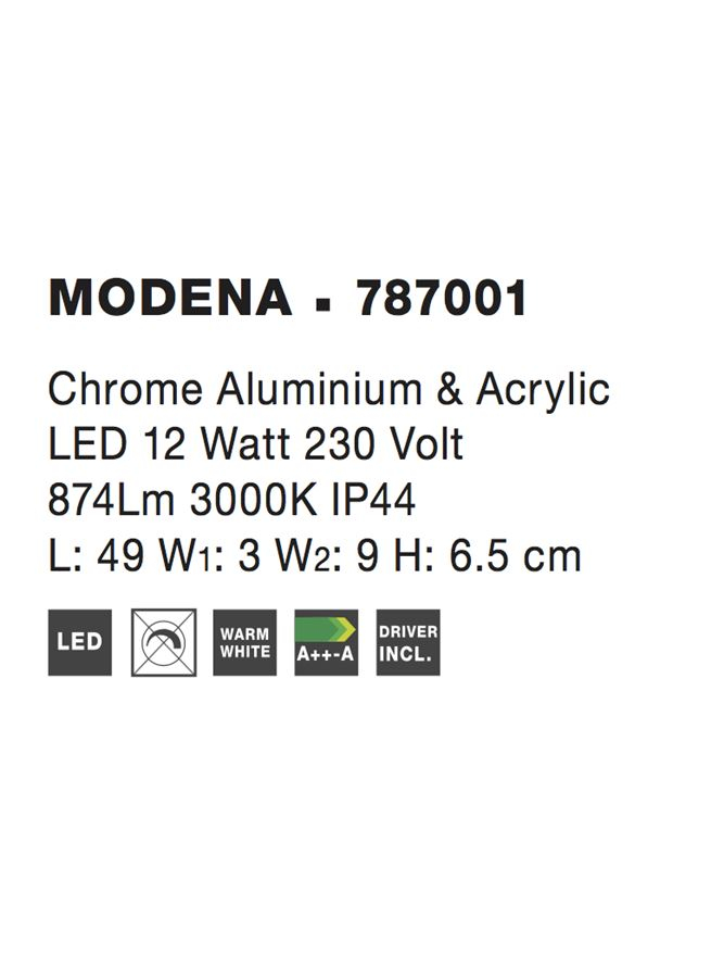 MODENA aplica - 787001 - Satin Nickel & Acrylic [4]
