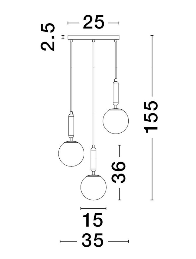 MONET suspensie SP3 - 9080127 - Brass Gold Metal Opal Glass [6]