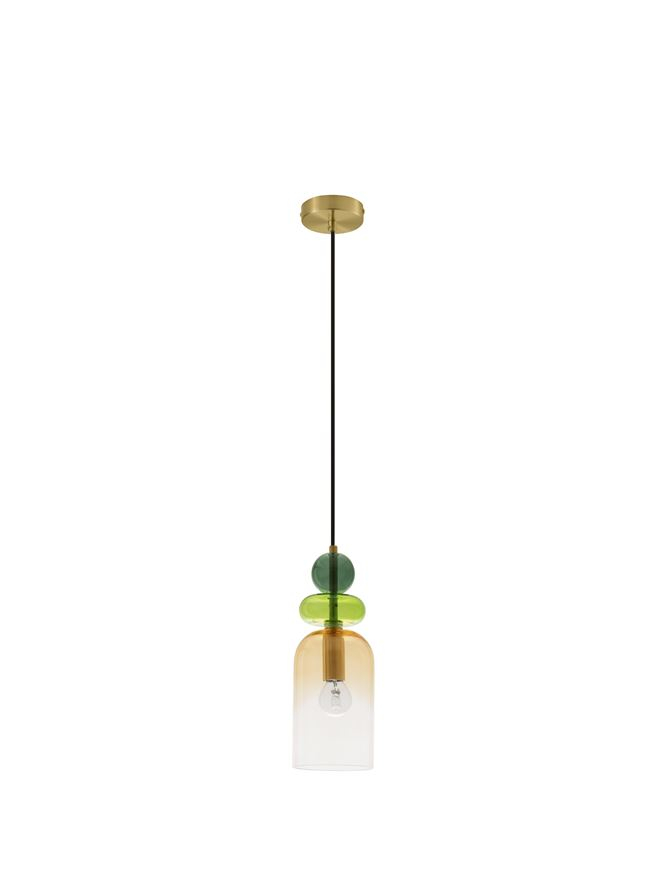 MURANO suspensie SP1 - 9009235 - Sandy Gold Metal Glossy Light Green, Blue & Pink Glass [2]