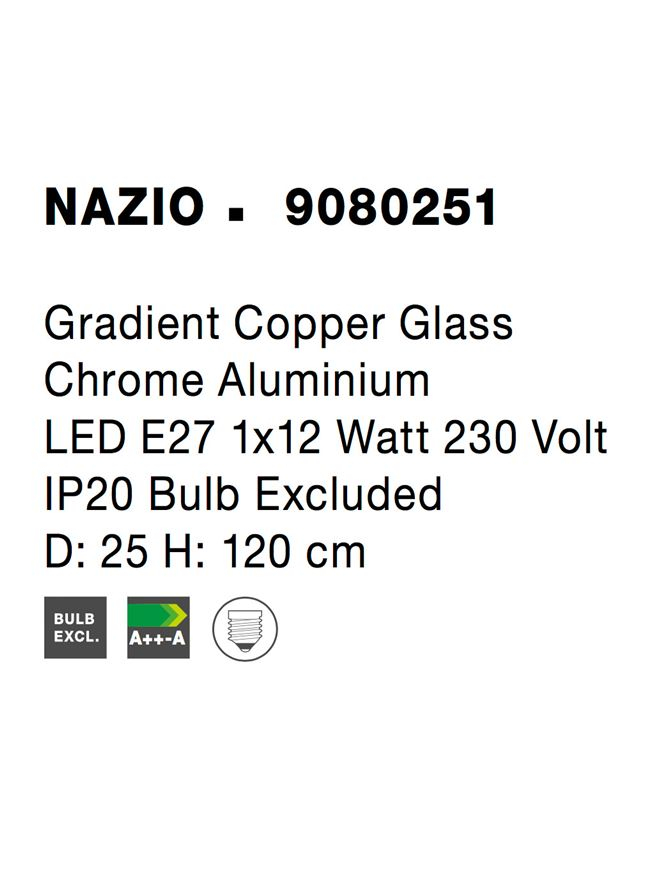 NAZIO suspensie SP1 - 9080251 - Gradient Copper Glass Chrome Aluminium [5]