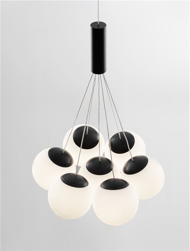 NUVOLE suspensie SP7 - 9061433 - Sandy Black Aluminium & Opal Glass [1]
