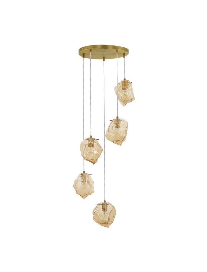 ODELLE suspensie SP5 - 9009255 - Brass Gold Metal & Amber Glass [2]