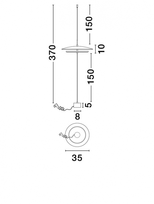 Olos LONG diam 35 cm - 21 W - 3000K - Lampadar modern - Nova Luce [6]