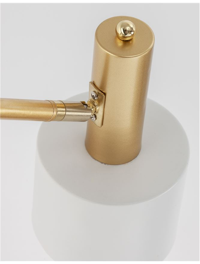 PAZ LAMPADAR - 9426653 - Gold Metal & White Metal Shade, White Base [4]