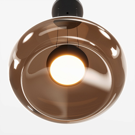 Pendul Maytoni Bassa, negru, sticlă fumurie, LED 20 W, 3000 K - MOD501PL-L20BK1 [2]