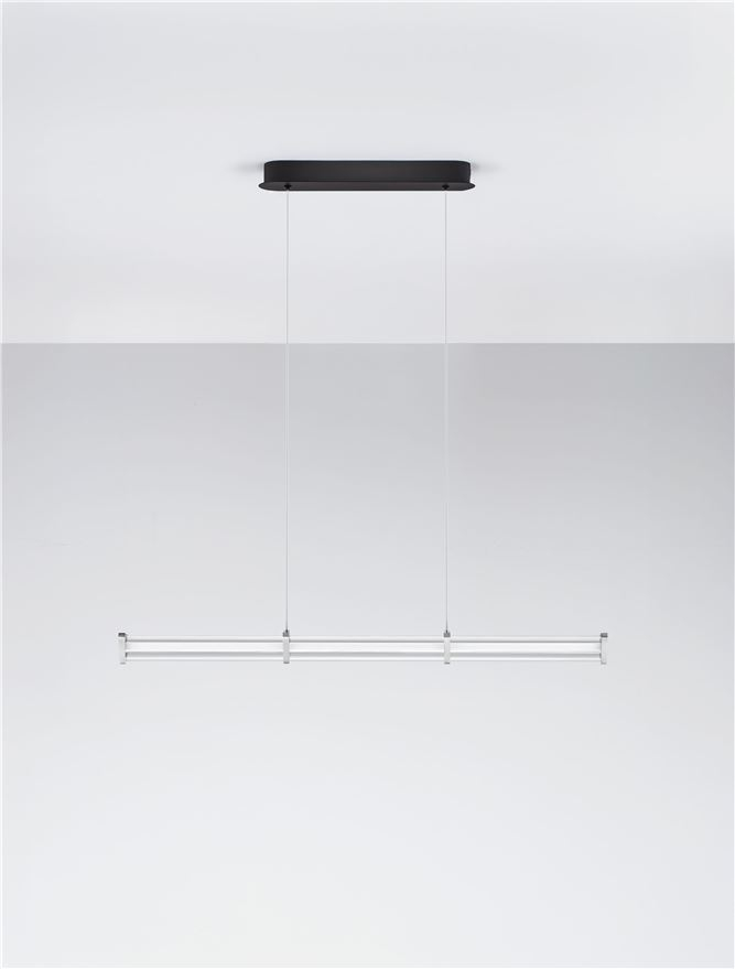 PHEME SP1 - Matt Black Metal Base, Satin Nickel & Clear Acrylic - Orizontal - SMALL [3]