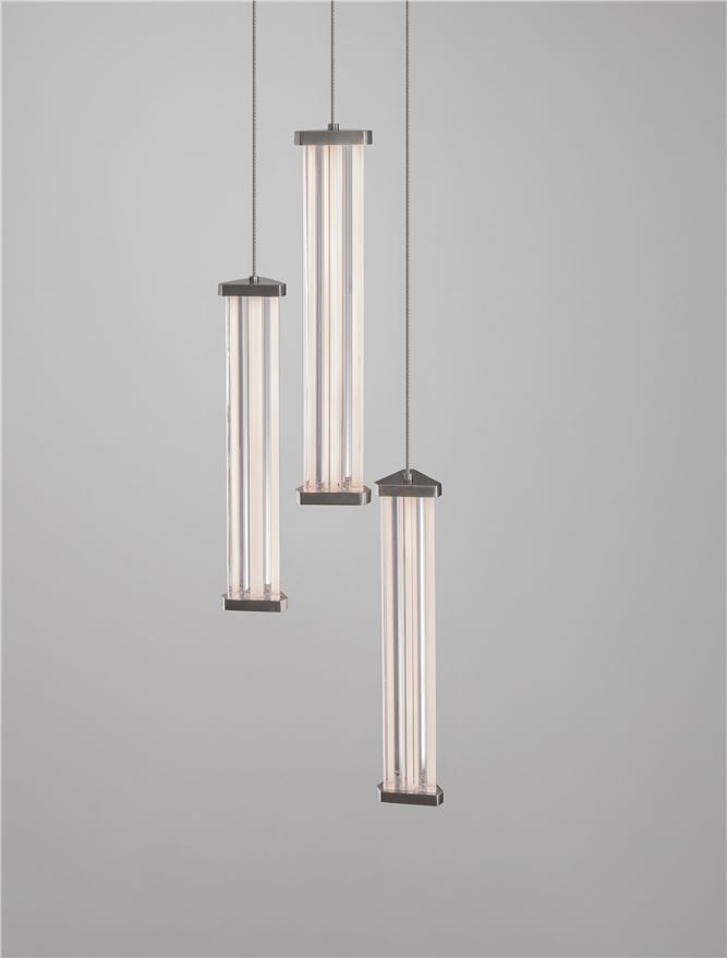 PHEME SP3 - Matt Black Metal Base, Satin Nickel & Clear Acrylic [6]