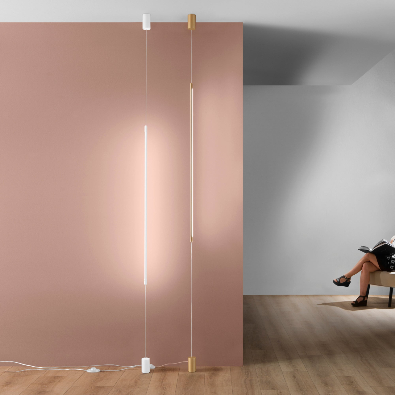 PIANTANA LED GRAVITY BIANCA 15W 1728LM CCT 6X6X400CM [4]