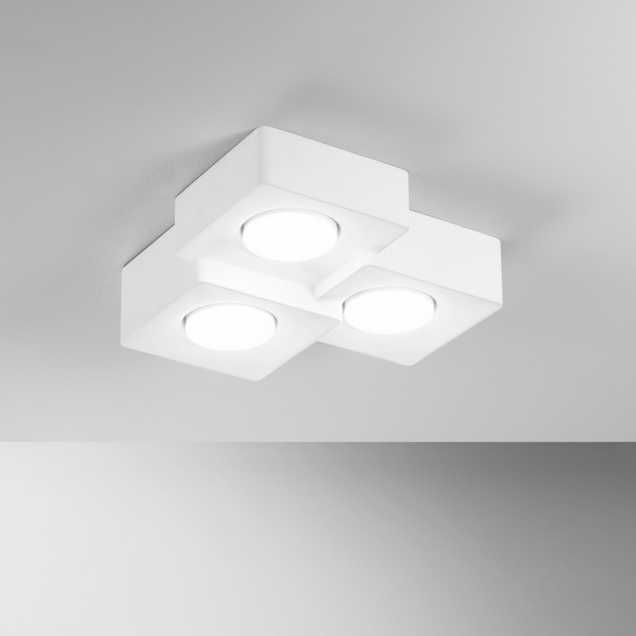 PLAFONIERA ATHEN QUADRATA BIANCA 3XGX53 27X27X7,3CM [2]