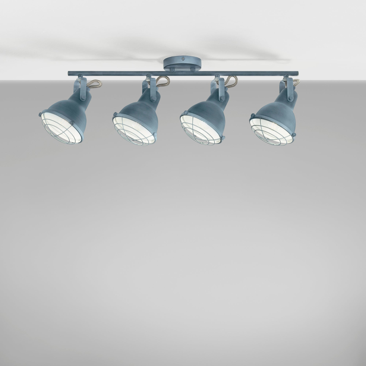 PLAFONIERA CUBA GRIGIA/BIANCO 4XE14 77,5X13X17CM [2]