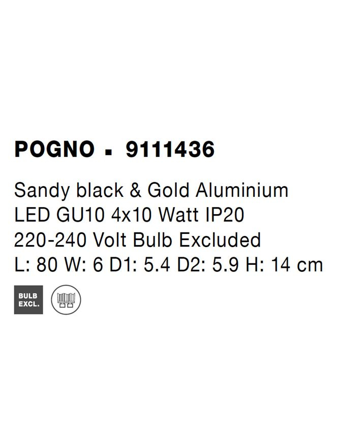 POGNO aplica AP4 - 9111436 - Sandy black & Gold Aluminium [8]