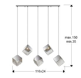 Priscila 720588 LAMP 5L CHROME - Suspensie moderna [4]