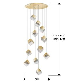 Suspensie moderna Priscila 721257 LAMP 12L GOLD Schuller [2]