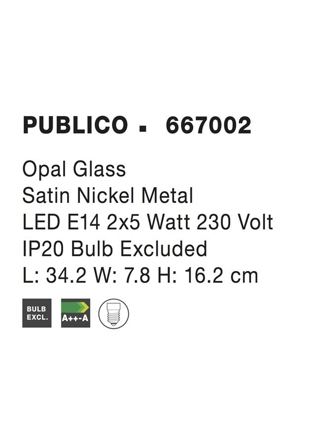 PUBLICO aplica AP2 - 667002 - Opal Glass Satin Nickel Metal [4]