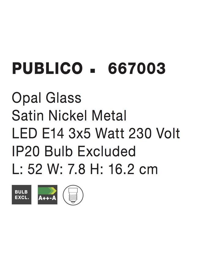 PUBLICO aplica AP3 - 667003 - Opal Glass Satin Nickel Metal [4]
