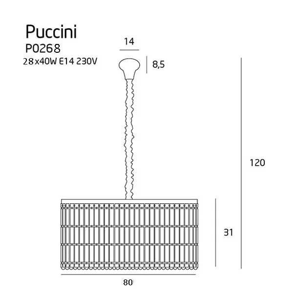 Suspensie moderna cristal PUCCINI P0268 - Max Light [2]