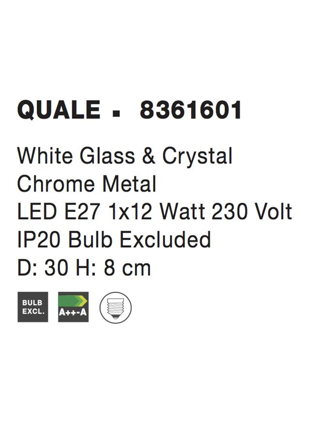 QUALE plafoniera - 8361601 - White Glass & Crystal Chrome Metal [4]