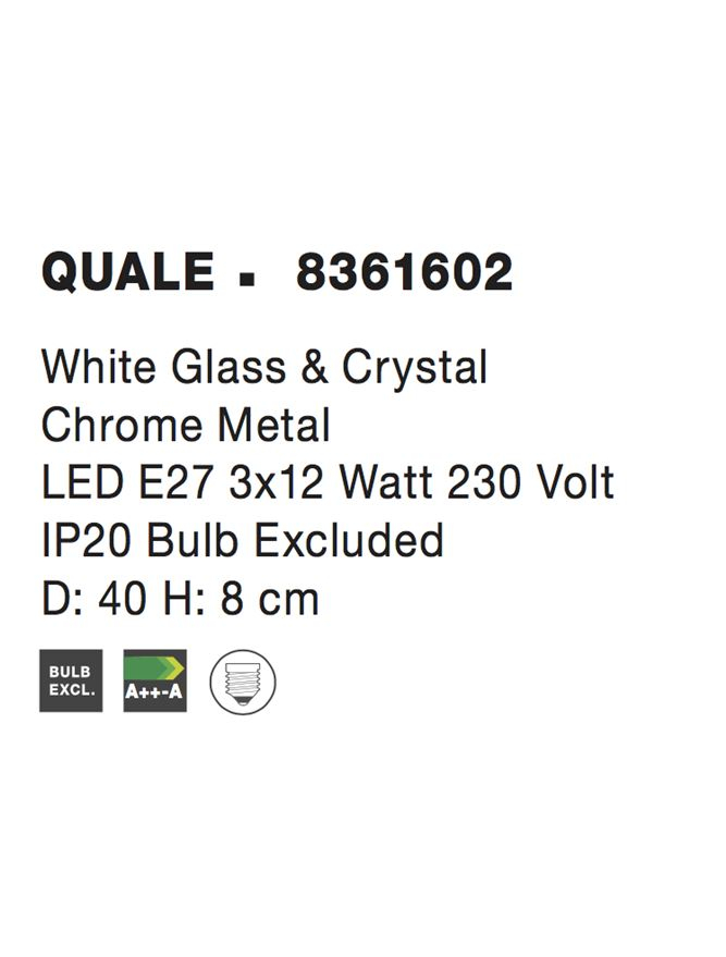 QUALE plafoniera - 8361602 - White Glass & Crystal Chrome Metal [5]