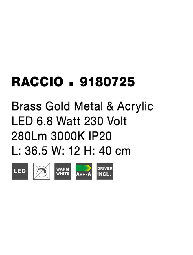 Raccio - gold - Nova Luce - 5W - Veioza moderna - 9180725 [8]