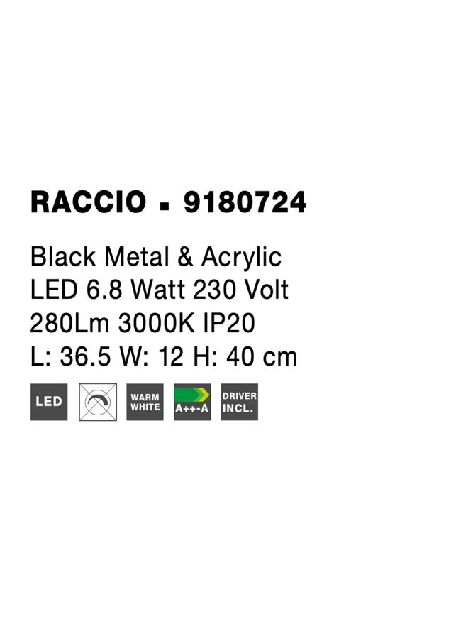 Raccio - black - Nova Luce - 5W - Veioza moderna - 9180724 [6]