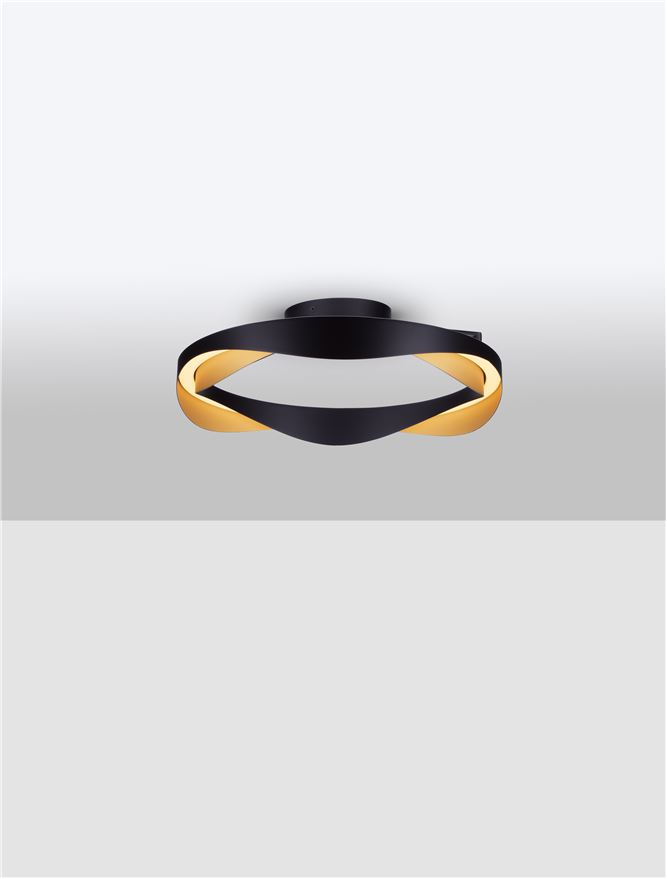 RADON PL45 - Triac Dimmable Matt Black & Gold Aluminium [5]