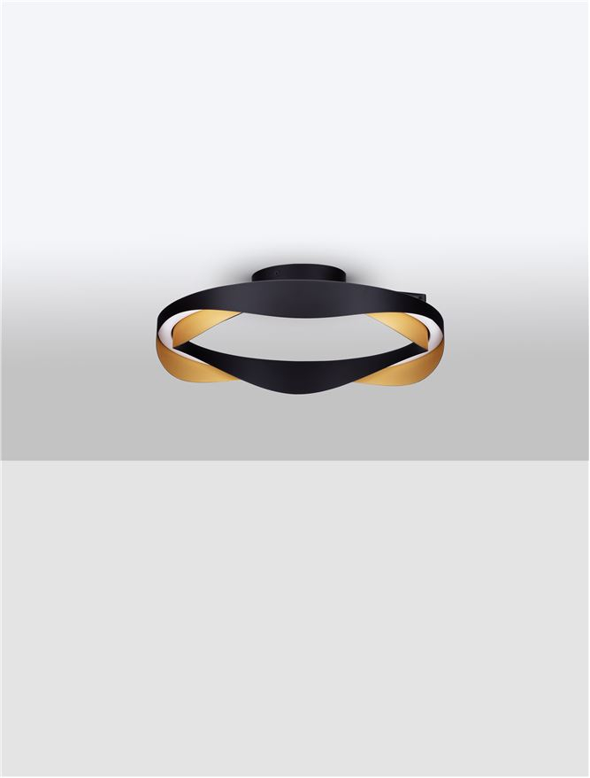 RADON PL45 - Triac Dimmable Matt Black & Gold Aluminium [4]