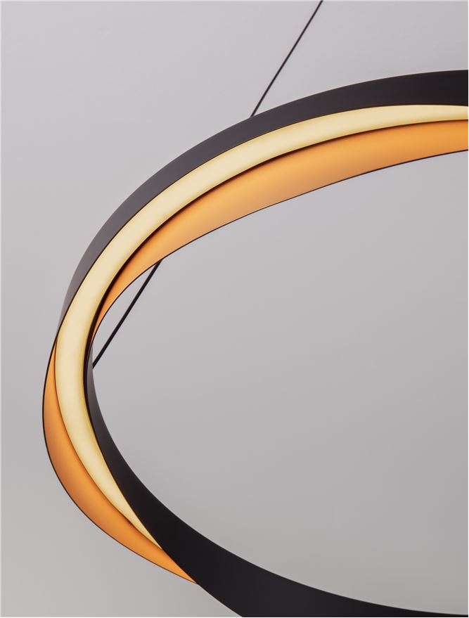 RADON SP65 - Triac Dimmable Matt Black & Gold Aluminium - suspensie [7]