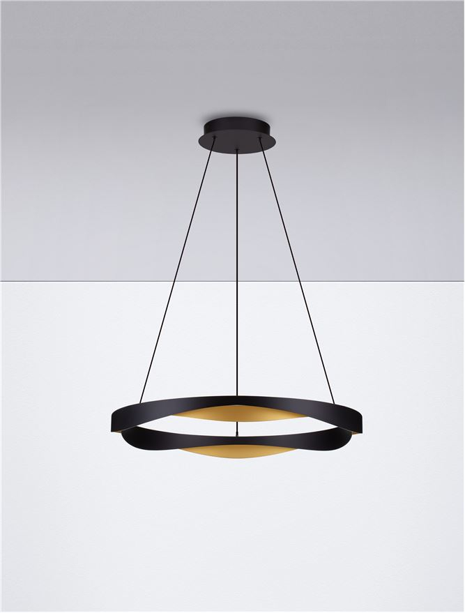 RADON SP65 - Triac Dimmable Matt Black & Gold Aluminium - suspensie [3]