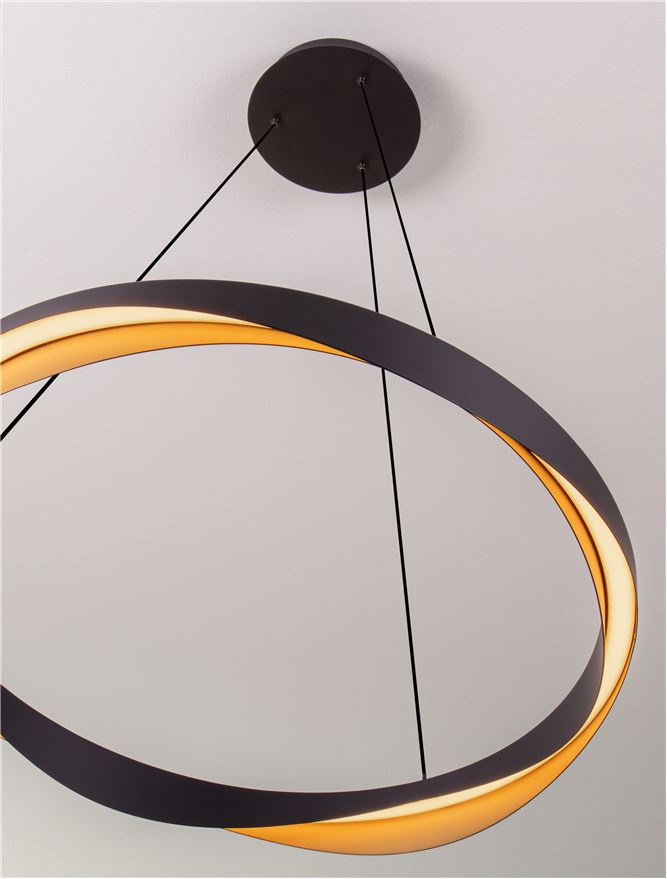 RADON SP65 - Triac Dimmable Matt Black & Gold Aluminium - suspensie [8]