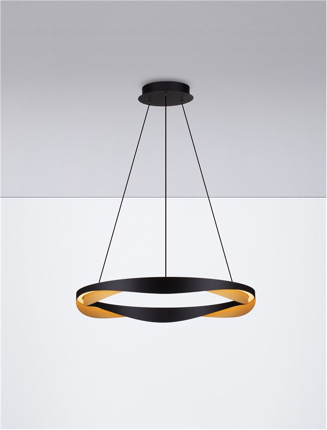 RADON SP65 - Triac Dimmable Matt Black & Gold Aluminium - suspensie [5]