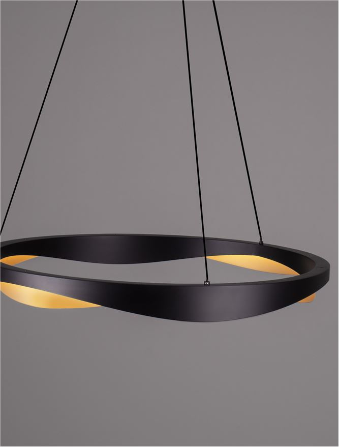 RADON SP65 - Triac Dimmable Matt Black & Gold Aluminium - suspensie [9]