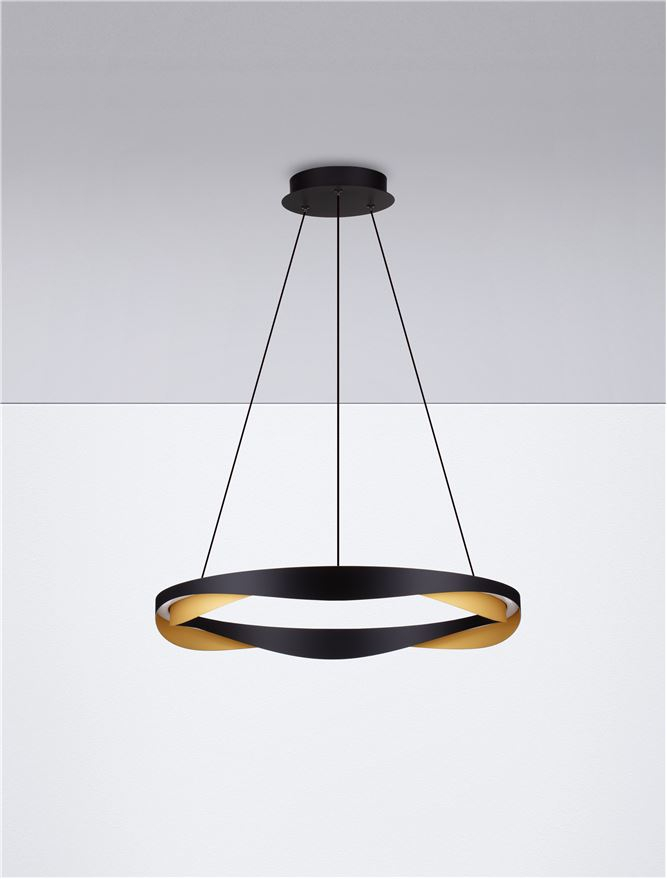 RADON SP65 - Triac Dimmable Matt Black & Gold Aluminium - suspensie [4]