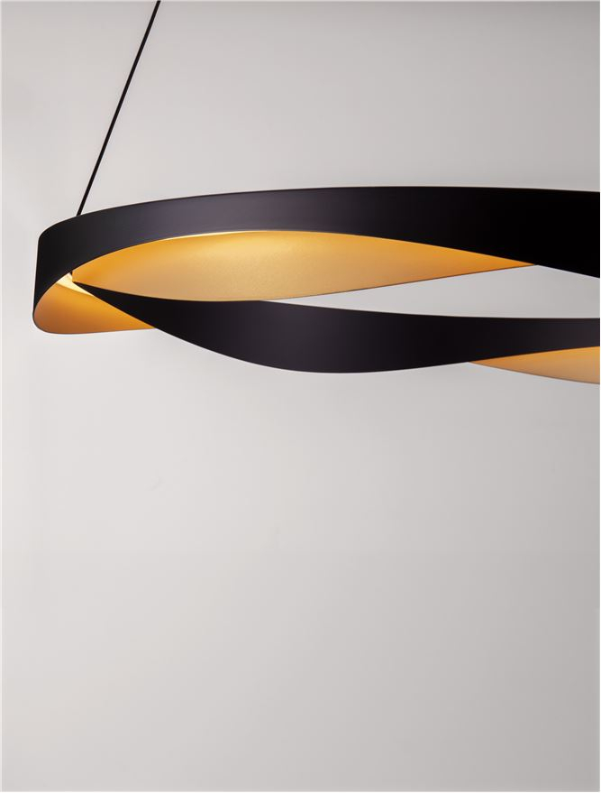 RADON SP65 - Triac Dimmable Matt Black & Gold Aluminium - suspensie [6]