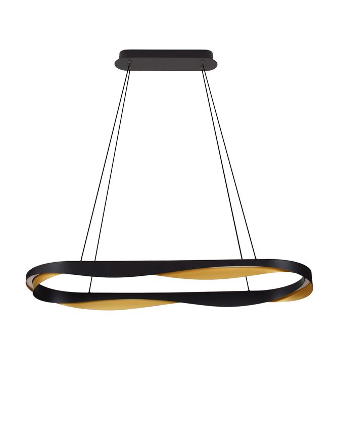 RADON SP100 OVAL - Triac Dimmable Matt Black & Gold Aluminium - suspensie [2]