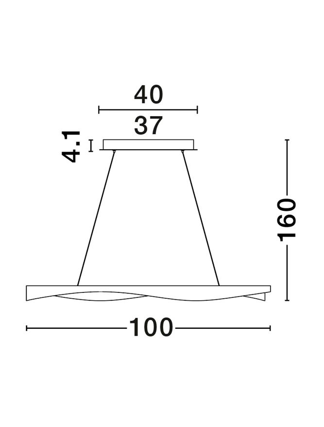 RADON SP100 OVAL - Triac Dimmable Matt Black & Gold Aluminium - suspensie [8]
