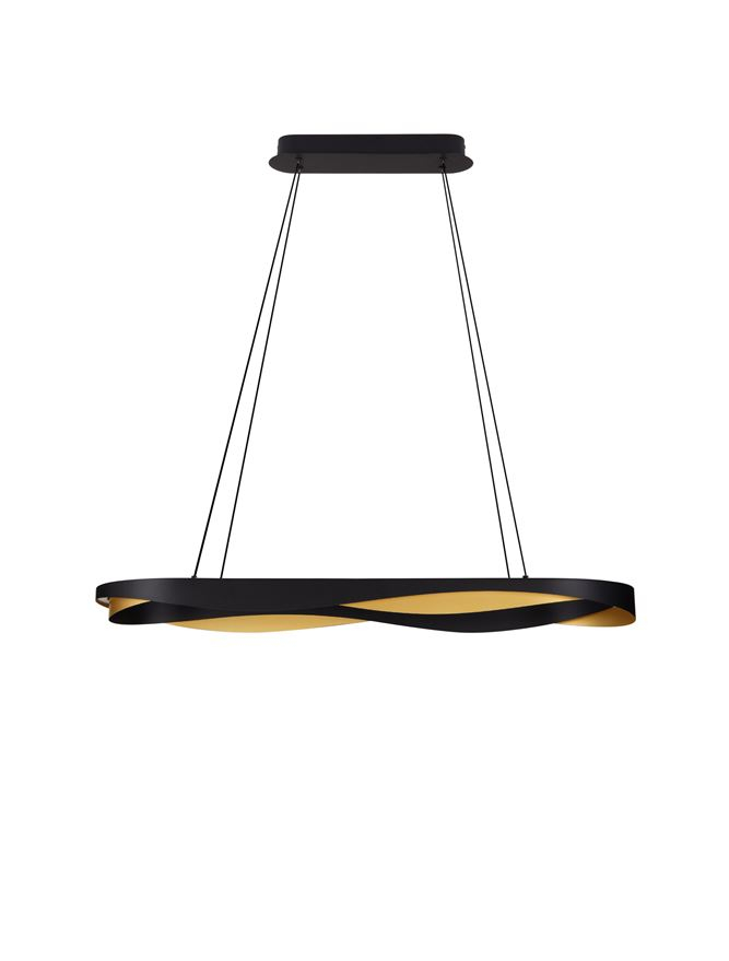 RADON SP100 OVAL - Triac Dimmable Matt Black & Gold Aluminium - suspensie [3]