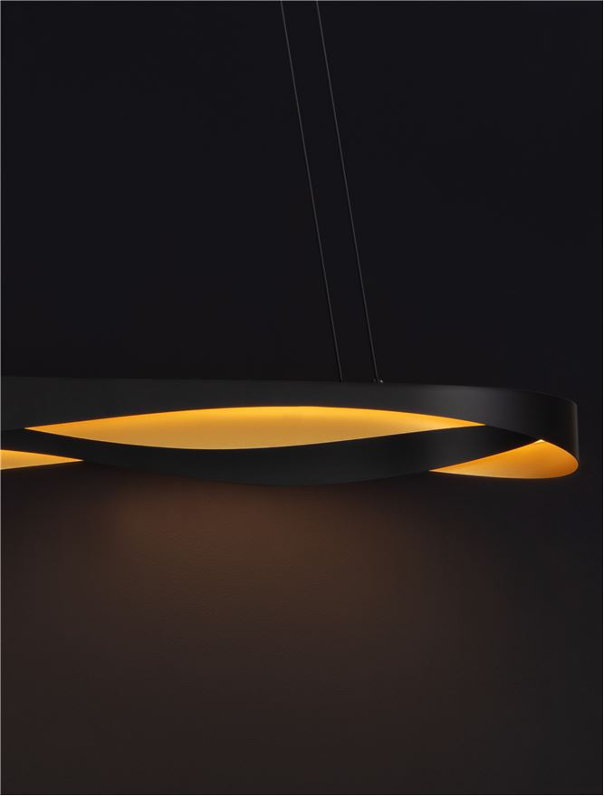 RADON SP100 OVAL - Triac Dimmable Matt Black & Gold Aluminium - suspensie [6]