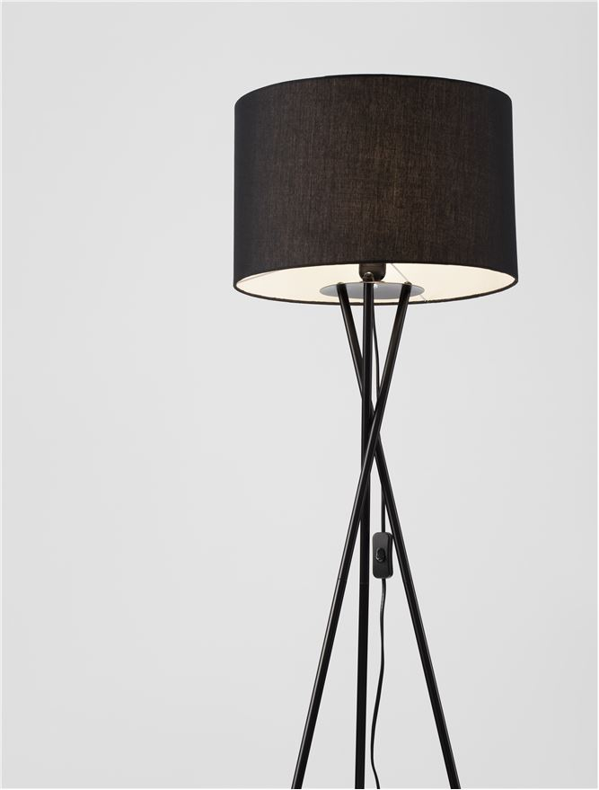 RETRO lampadar - 9050160 - Black Fabric Shade Black Metal [4]