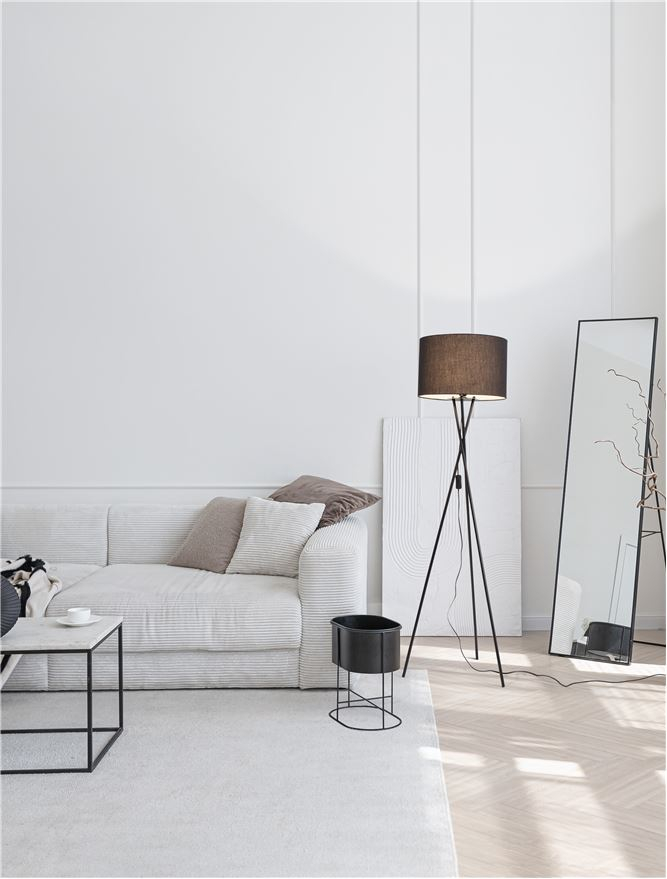 RETRO lampadar - 9050160 - Black Fabric Shade Black Metal [1]