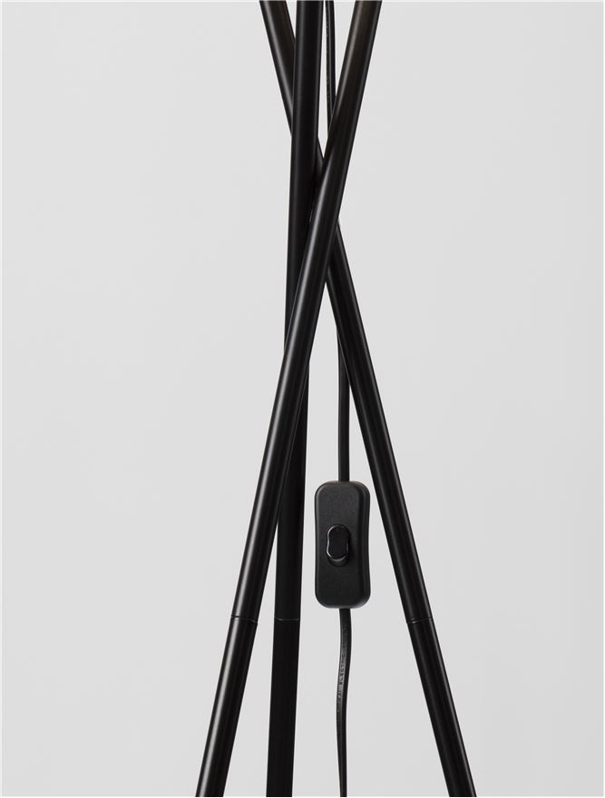 RETRO lampadar - 9050160 - Black Fabric Shade Black Metal [3]