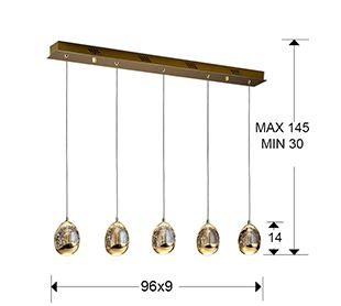 Suspensie moderna Rocio 783627D ·ROCIO· LED LAMP, 5L, DIMMABLE, GOLD - telecomanda [2]