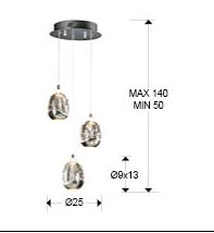 Suspensie moderna Rocio 783753 ·ROCIO· CHROMED LAMP Ø25 3LED - Schuler [2]