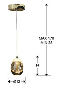 Suspensie moderna Rocio 784347 ·ROCIO· 1 LED LAMP, GOLD - Schuller [2]