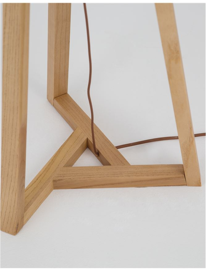 SALINO lampadar - 9145071 - Ivory Fabric Shade Brown Fabric Wire Natural Wood [5]