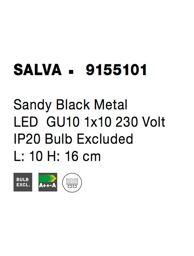 SALVA aplica AP1 - 9155101 - Sandy Black Metal [7]
